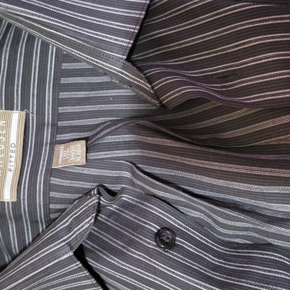 Men's Striped Blazer - Black and Gray